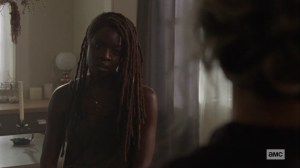 Ghosts- Michonne asks how Carol is doing- AMC, The Walking Dead