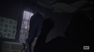 Ghosts- Negan tells Aaron that he's going to keep watch for the night- AMC, The Walking Dead