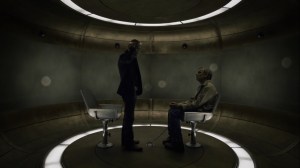 It's Summer and We're Running Out of Ice- Looking Glass with a suspect in the pod- HBO, Watchmen