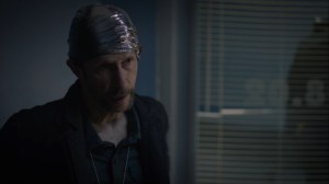 It's Summer and We're Running Out of Ice- Wade, Looking Glass, played by Tim Blake Nelson, speak with Judd- HBO, Watchmen