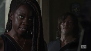 Lines We Cross- Michonne doesn't want to start a panic- AMC, The Walking Dead