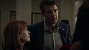 Marital Feats of Comanche Horsemanship- Senator Joe Keene, played by James Wolk, introduces himself to Angela- HBO, Watchmen