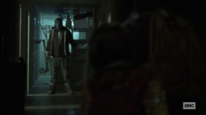 We Are the End of the World- Masked men stares down Alpha and Lydia- AMC, The Walking Dead