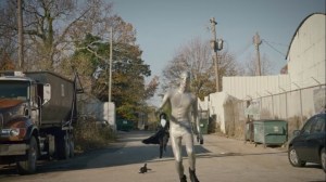 If You Don't Like My Story, Write Your Own- Lube Man runs from Sister Night- HBO, Watchmen