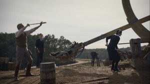 If You Don't Like My Story, Write Your Own- Veidt, Mr. Phillips, and Ms. Crookshanks catapult the corpses- HBO, Watchmen