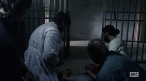 Open Your Eyes- Whisperer dies as Dante, Siddiq, Gabriel, and Daryl watch- AMC, The Walking Dead