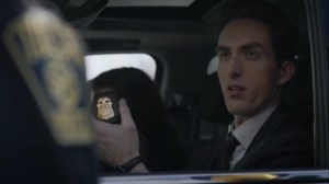 She Was Killed By Space Junk- Petey shows his badge to Tulsa police- HBO, Watchmen