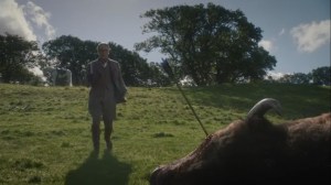 She Was Killed By Space Junk- Veidt approaching a dead bison- HBO, Watchmen