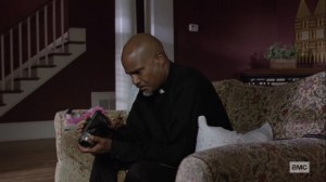 The World Before- Gabriel looks over Dante's interview tape- AMC, The Walking Dead