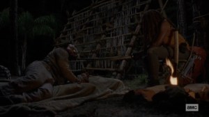 The World Before- Michonne interrogates the stranger- AMC, The Walking Dead