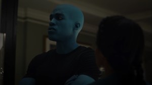 A God Walks Into a Bar- Jon is not sure when he is right now- HBO, Watchmen