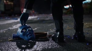 An Almost Religious Awe- Manhattan picks up a mask- HBO, Watchmen