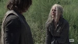 Squeeze- Carol wants Daryl to blame her for the apparently loss of Connie- AMC, The Walking Dead