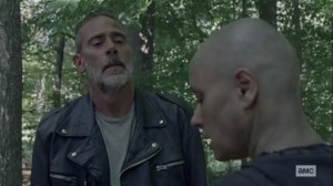 Squeeze- Negan tells Alpha that there's a mole in her ranks- AMC, The Walking Dead