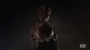 What We Become- Michonne holds Lucille- AMC, The Walking Dead