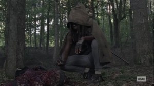What We Become- Michonne steals Andrea's supplies- AMC, The Walking Dead