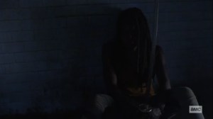 What We Become- Michonne stews in her cell- AMC, The Walking Dead