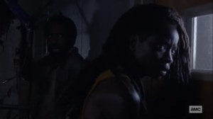 What We Become- Virgil and Michonne in the abandoned facility- AMC, The Walking Dead