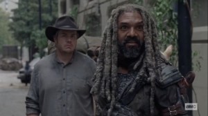 The Tower- Ezekiel asks Princess if the walker displays are hers- AMC, The Walking Dead