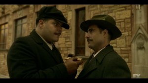 The Land of Taking and Killing- Gaetano Fadda, played by Salvatore Esposito, talks with Josto about murder- Fargo, FX