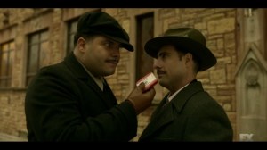 The Land of Taking and Killing- Gaetano holds a tin of teeth- Fargo, FX