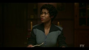 Welcome to the Alternate Economy- Dibrell, played by Anji White, tells Ethelrida to sit down- Fargo, FX