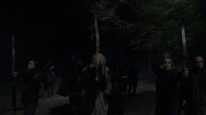 A Certain Doom- Shooting arrows at the Whisperers- AMC, The Walking Dead