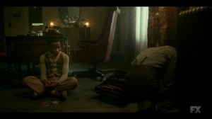 Raddoppiarlo- Satchel asks Rabbi Milligan if he's Jewish- Fargo, FX