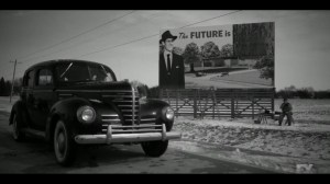 East West- Rabbi asks what the billboard will read when it's finished- Fargo, FX