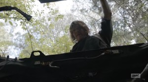 Diverged- Daryl searches abandoned cars for wires- AMC, The Walking Dead