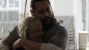 Diverged- Jerry hugs Carol- AMC, The Walking Dead