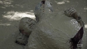 One More- Gabriel covered in mud- AMC, The Walking Dead