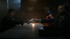 Acheron Part II- Eugene speaks with Evans and the guard in orange armor- AMC, The Walking Dead