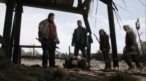 Out of the Ashes- Aaron and Jerry interrogate the Whisperer named Keith- AMC, The Walking Dead