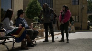 Out of the Ashes- Ezekiel and Princess catch up with Eugene and fake Stephanie- AMC, The Walking Dead