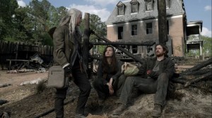 Out of the Ashes- Keith tells Carol, Lydia, Jerry, and Aaron that he saw Connie leave the cave- AMC, The Walking Dead