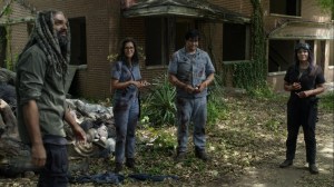 Promises Broken- Ezekiel offers lollipops to Eugene, Princess, and fake Stephanie- AMC, The Walking Dead