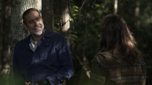 Promises Broken- Negan tells Maggie that he kept his Whisperer mask- AMC, The Walking Dead