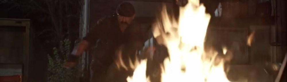 Rendition- Pope tosses one of the Reapers onto the fire- AMC, The Walking Dead