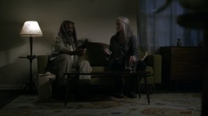 New Haunts- Ezekiel and Carol prepare to have a drink- AMC, The Walking Dead
