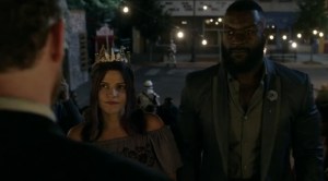 New Haunts- Mercer brings Princess to the ball as his plus one- AMC, The Walking Dead