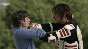 The Rotten Core- Daryl holds Sebastian at knifepoint- AMC, The Walking Dead