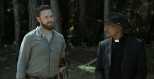 Warlords- Aaron and Gabriel express concern at Carlson's plan- AMC, The Walking Dead