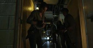 Warlords- Maggie, Aaron, Lydia, and Elijah enter the apartment complex- AMC, The Walking Dead