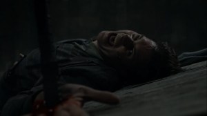 A New Deal- Lance gets a knife through his left hand- AMC, The Walking Dead