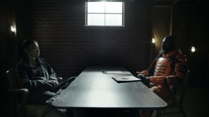 Variant- Mercer questions Rosita- AMC, The Walking Dead