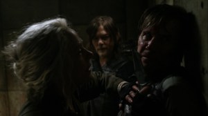 What's Been Lost- Carol demands that Lance tell them where her friends are- AMC, The Walking Dead