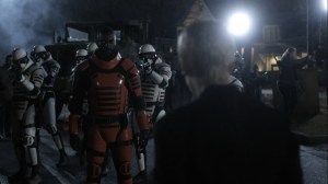 Rest in Peace- Mercer confronts Pamela at the gates- AMC, The Walking Dead