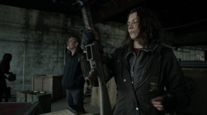 Rest in Peace- Negan asks Maggie if the gun is for Pamela- AMC, The Walking Dead